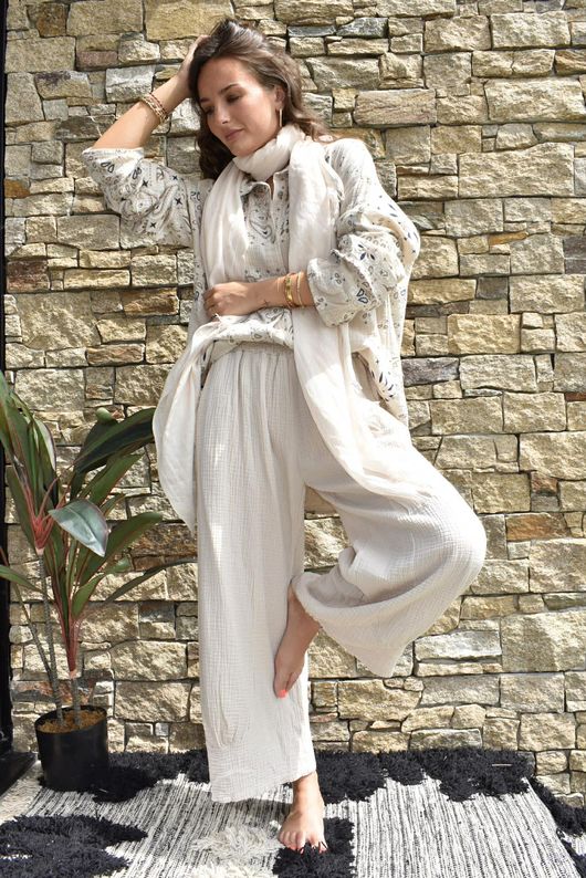 Cala Cushion Cotton Bandana Relaxed Shirt Stone